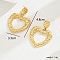 Gorgeous Vintage Stainless Steel Gold Plated Irregular Metal Texture Heart Exaggerated Lady Earrings