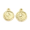 Rack Plating Alloy Pendants, Cadmium Free & Nickel Free & Lead Free, Flat Round with Star, Golden, 16x13x2.5mm, Hole: 1.8mm