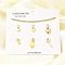Enamel & Shell Pearl & Glass Heart Pendant & Necklaces & Bracelets Sets, 304 Stainless Steel Jewelry Sets for Women, Real 14K Gold Plated, 18.19 inch(462mm)