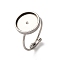 Adjustable 304 Stainless Steel Cuff Ring Components, with 201 Stainless Steel Tray Flat Round, Stainless Steel Color, Tray: 12mm, 1mm, Inner Diameter: 17mm