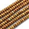Natural Wood Lace Stone Beads Strands, Rondelle, 6x4mm, Hole: 1mm, about 93pcs/strand, 15 inch