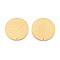 304 Stainless Steel Textured Connector Charms, Disc Links, Ion Plating(IP), Real 14K Gold Plated, 35.5x1mm, Hole: 1.2mm