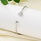 Clear Cubic Zirconia Open Cuff Bangle, Brass Jewelry for Women, Long-Lasting Plated, Rack Plating, Lead Free and Cadmium Free, Platinum, Star, Inner Diameter: 2-3/8 inch(6.15cm)