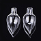 Handmade One Hole Blown Glass Bottles, for Glass Vial Pendants Making, Teardrop, Clear, 38x19mm, Hole: 5.5mm