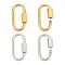 4Pcs 2 Colors 304 Stainless Steel Screw Carabiner Lock Charms, Oval Keychain Clasps for Necklaces Making, Golden & Stainless Steel Color, 21x11x4mm, Screw: 7x4mm, 2pcs/color