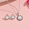 Retro Sunflower Brass Rhinestone Earrings & Necklace Set for Valentine's Day Women