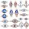 20Pcs Alloy Eye Charm Connector Assorted Evil Eye Connector Mixed Shape Eye Charm Pendant for Jewelry Necklace Bracelet Earring Making Crafts, Platinum & Golden, 13~32x7~15mm