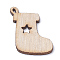Undyed Wooden Pendants, Christmas Socks, BurlyWood, 30x23x2mm, Hole: 1.5mm