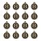 Alloy Pendant Cabochon Settings, For Enamel, Cadmium Free & Lead Free, Flat Round with Letter, Antique Bronze, Letter.H, 14x12x2mm, Hole: 1.5mm