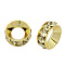 Brass Rhinestone Spacer Beads, Grade A, Rondelle, Golden Metal Color, Jonquil, 10x4.2mm, Hole: 5.2~5.7mm