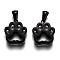 304 Stainless Steel Pendants, Manual Polishing, Hollow, Dog Footprint, Electrophoresis Black, 17x15x3.5mm, Hole: 3x6mm