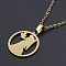 201 Stainless Steel Pendants Necklaces, with Cable Chains and Lobster Claw Clasps, Flat Round with Constellation/Zodiac Sign, Virgo, 15-3/4 inch(40cm), 1.5mm