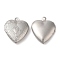 Non-Tarnish 316 Surgical Stainless Steel Locket Pendants, Heart Charm, Stainless Steel Color, 22.5x19x5.5mm, Hole: 1.6mm, Inner Diameter: 11x13.5mm