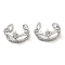 Rack Plating Brass Micro Pave Cubic Zirconia Star Cuff Earrings, Non Piercing Earrings, Cadmium Free & Lead Free, Platinum, 14.5x13.5x7.5mm