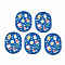 3D Printed Acrylic Pendants, Christmas, Oval, Royal Blue, 39.5x28.5x2mm, Hole: 1.6mm