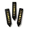 Natural Obsidian Moon Phase Pendants, Arrow Charms, 49.5x12.5x6mm, Hole: 1.6mm