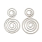Non-Tarnish 304 Stainless Steel Pendants, Double Swirl Charm, Stainless Steel Color, 47x28x1mm, Hole: 6mm
