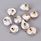 Natural Cultured Freshwater Pearl Pendants, with Brass Micro Pave Cubic Zirconia Cabochons, Long-Lasting Plated, Real 18K Gold Plated, Marine Blue, 16~22.5x10~14mm, Hole: 1.4mm