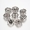 Rack Plating Hollow Brass Heart Cage Pendants, For Chime Ball Pendant Necklaces Making, Nickel Free, Antique Silver, 31x32~32~5x15~18mm, Hole: 9x4mm, Inner diameter: 22~25x25~27mm