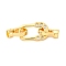 Brass Micro Pave Clear Cubic Zirconia Fold Over Clasps, Cadmium Free & Nickel Free & Lead Free, Oval, Real 18K Gold Plated, 33mm