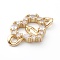 Brass Micro Pave Clear Cubic Zirconia Links Connectors, Long-Lasting Plated, for Religion, Heart with Virgin Mary, Real 18K Gold Plated, 26x17x3.5mm, Hole: 3.5mm