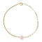 Electroplated Natural Quartz Hexagon Prism Pendant Necklaces, Brass Paperclip Chain & Cuban Link Chain Necklaces, Golden, Pink, 17.72 inch(45cm)