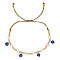 Handmade Pearl and Glass Beaded Heart Charm Bracelet for Women with Unique Flat Eyes Design, Blue, 0.1cm