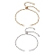 2Pcs 2 Colors 304 Stainless Steel Singapore Chain Slider Bracelet Making, Golden & Stainless Steel Color, 9-7/8 inch(25cm), Hole: 3mm, 1pc/color