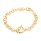 Unisex PVD Vacuum Plating 304 Stainless Steel Rolo Chains Bracelets, with Toggle Clasps, Golden, 7-7/8 inch(20cm)