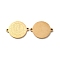 Ion Plating(IP) 304 Stainless Steel Connector Charms, Real 18K Gold Plated, Flat Round with Constellation, Virgo, 20x16x1mm, Hole: 1.4mm