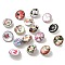 Glass Buttons, with Alloy & Brass Finding, Mixed Color, 19x5mm