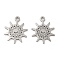 Non-Tarnish 304 Stainless Steel Charms, Laser Cut, Sun Charm, Stainless Steel Color, 15x12x1mm, Hole: 1.4mm