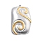 304 Stainless Steel Pendants, PVD Vacuum Plating, Rectangle Charm, Real Gold Plated & Stainless Steel Color, 30.5x20x4.5mm, Hole: 1.5mm