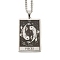 Non-Tarnish 304 Stainless Steel Tarot Pendant Necklaces, Cable Chain Necklaces, Pisces, 23.23~24.21 inch(59~61.5cm)
