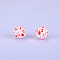 Printed Round Silicone Focal Beads, White, 15x15mm, Hole: 2mm