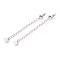 Tarnish Resistant 304 Stainless Steel Curb Chain Extender, End Chains with Lobster Claw Clasps and Heart Chain Tabs, Stainless Steel Color, 75mm