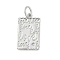Brass Micro Pave Cubic Zirconia Pendants, Rectangle Charms, Long-Lasting Plated, Rack Plating, Lead Free & Cadmium Free, with Jump Ring, Platinum, 17x10x1.5mm, Hole: 3.5mm
