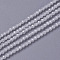 Cubic Zirconia Beads Strands, Faceted, Round, White, 3x2.5~3mm, Hole: 0.3mm, about 114~141pcs/strand, 37cm