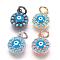 Brass Micro Pave Cubic Zirconia Charms, Evil Eye, Mixed Color, 11x9x3mm, Hole: 3mm