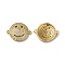 Eco-Friendly Rack Plating Brass Micro Pave Clear Cubic Zirconia Connector Charms, Long-Lasting Plated, Lead Free & Cadmium Free, Flat Round with Smiling Face, Real 18K Gold Plated, 16.5x21.5x3mm, Hole: 1.4mm