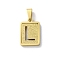304 Stainless Steel Alphabet Pendants, Real 18K Gold Plated, Rectangle Charm, Letter L, 17.5x12x2mm, Hole: 7.5x3.5mm