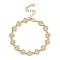 Brass Micro Pave Cubic Zirconia Link Bracelets for Women, Long-Lasting Plated, Real 18K Gold Plated, Clover, 7-1/8 inch(18cm), link: 7~15x8~9.5x2~4mm