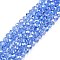 Electroplate Glass Beads Strands, AB Color Plated, Faceted, Rondelle, Light Sky Blue, 4x3mm, Hole: 0.4mm, about 110~115pcs/strand, 39~40cm