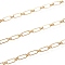 Brass Cable Chains, Paperclip Chains, Drawn Elongated Cable Chains, with Spool, Long-Lasting Plated, Soldered, Real 18K Gold Plated, 9x4x1mm and 4x3.5x1.5mm, about 16.4 Feet(5m)/roll
