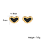 Fashionable Stainless Steel Heart Stud Earrings for Women, Real 18K Gold Plated, 8x11.5mm