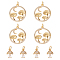 8Pcs 2 Style Autumn Theme Brass Micro Pave Clear Cubic Zirconia Pendants, with Jump Rings, Long-Lasting Plated, Flat Round and Mushroom, Real 18K Gold Plated, 11~21x7.5~19x3~4mm, Hole: 3~3.5mm, 4pcs/style