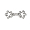 Brass Micro Pave Clear Cubic Zirconia Fold Over Clasps, Rack Plating, Long-Lasting Plated, Flower, Platinum, 14x37.5x4.5mm