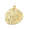 Brass with ABS Imitation Pearl Pendants, Shell Shape Charms, with Jump Ring, Cadmium Free & Lead Free, Real 18K Gold Plated, 30x28x7mm, Hole: 3mm
