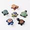 Handmade Polymer Clay Pendants, Tortoises, Mixed Color, 19x26mm, Hole: 2mm
