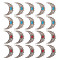 20Pcs 2 Style Tibetan Style Alloy Chandelier Component Links, with Imitation Turquoise, Crescent Moon, Antique Silver, 53x43x7mm, Hole: 2mm, 10pcs/style